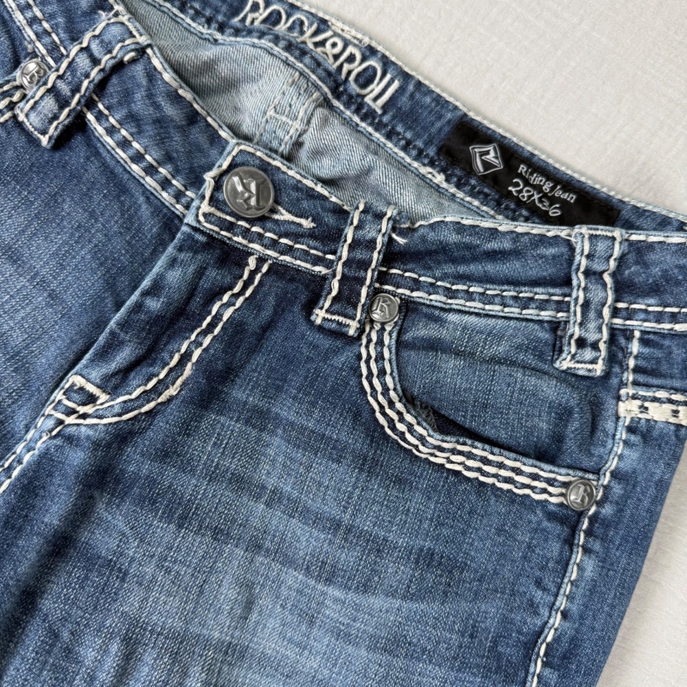 Rock and Roll‎ Cowgirl Riding Jeans 28x36 (29x34) Low Rise Bootcut W7-9516 Rodeo
